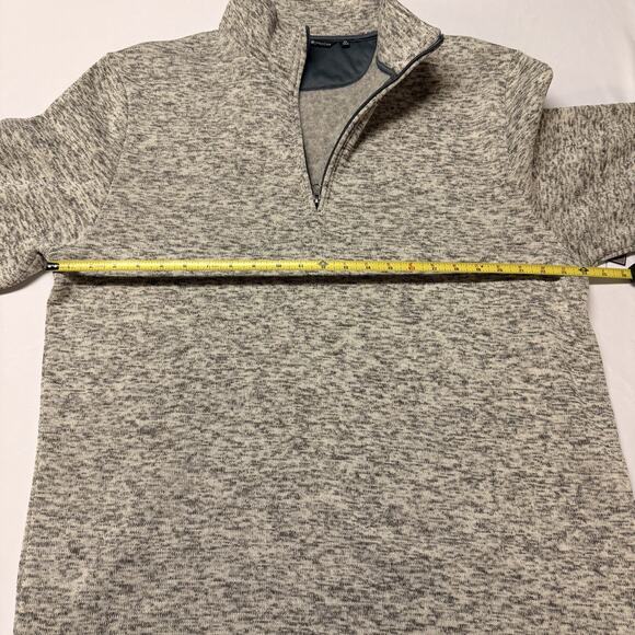 Beverly Hills Polo Club Sweater Men Sz XL Ivory Fleece Quarter-Zip Mock Neck NWT - Picture 2 of 12